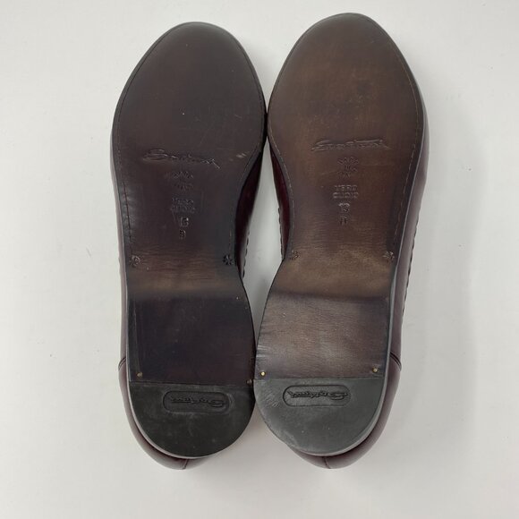 NEW santoni leather slip on loafer shoes
